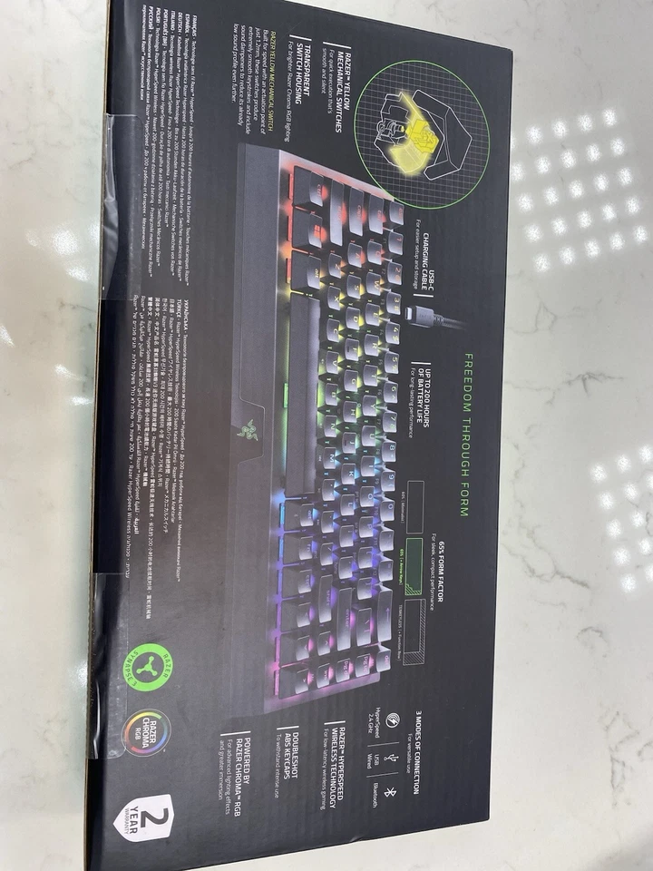 Razer BlackWidow V3 Mini HyperSpeed (Yellow Switch) - Wireless 65% Mechanical... - Image 2 of 4