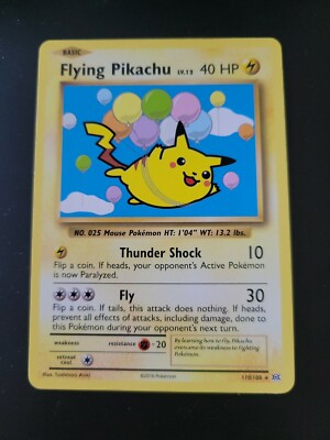 Pokemon TCG Card 2016 XY evolutions secret rare Flying Pikachu 110/108