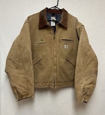 Vtg Carhartt Duck Detroit Cut Blanket Lined Jacket Made in USA J001 BRN Sz 3XL