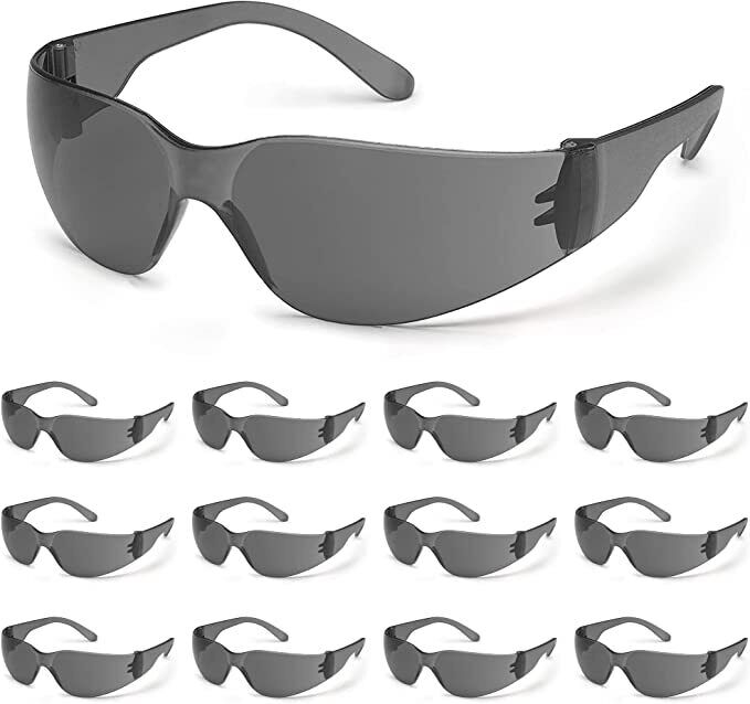 Ateret Grey / Clear Protective Polycarbonate Eyewear Safety Glasses 12Pk - 300Pk