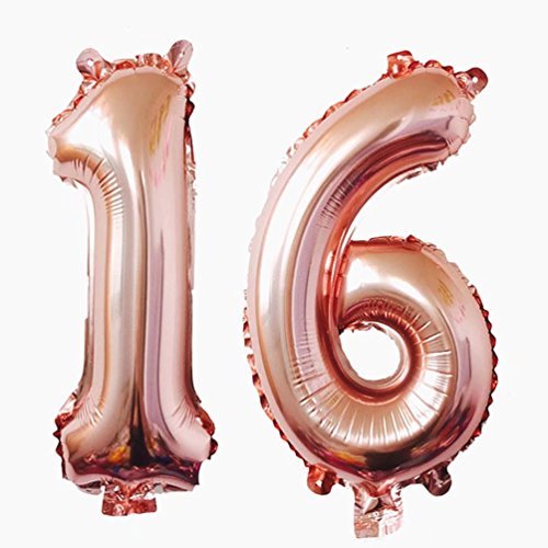 16 Zoll Folienzahlen Ballons selbstaufblasend Happy Birthday Alter Folie Banner Ballons - Bild 50 von 148