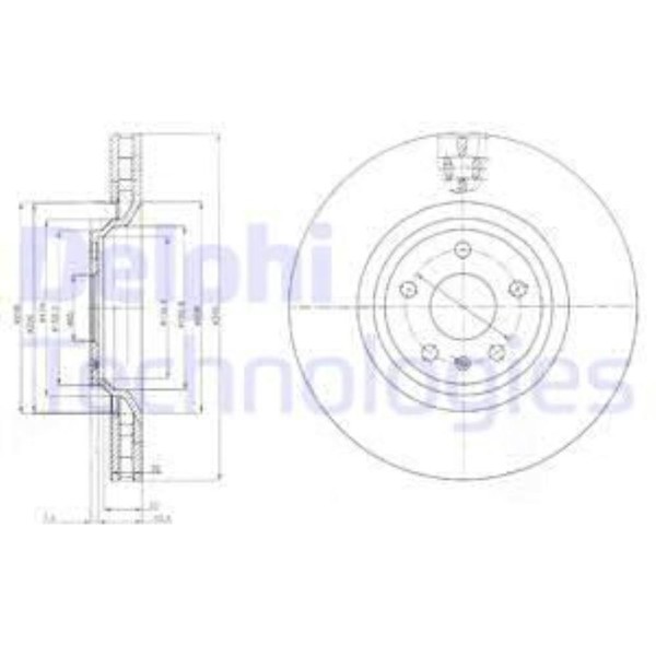 Delphi 2X Bremsscheibe Vorne Ø340 Mm BelüFtet FüR Audi TT 8J3 2.0 Tfsi 1.8 8J9-image