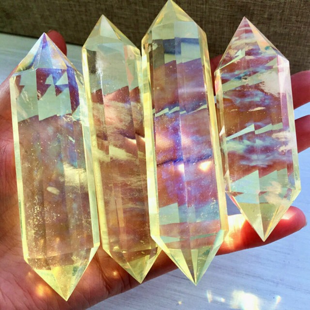 Stone Quartz Reiki Point Melting Natural Crystal Citrine