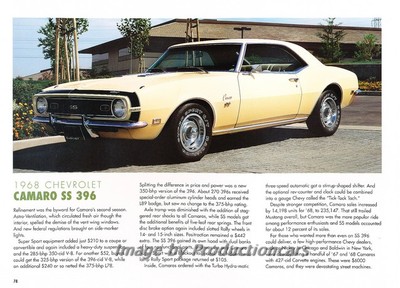 1968 Chevrolet Camaro SS 396 - Original Car Print Article J263 | eBay