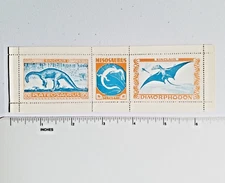 Rare 1938 SINCLAIR OIL DINOSAUR STAMPS Plateosaurus + Mesosaurus + Dimorphodon