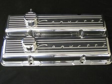 Vintage Corvette Script Chevy Small Block Stock Height Valve Cover Set