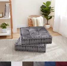 Sweet Home Collection 20" x 20" Polyester Tufted Square Yoga Floor Pillow 2 Pk