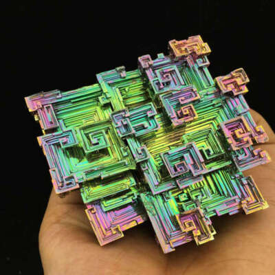 70g Natural Rainbow Aura Titanium Bismuth Crystal Specimen Cluster Healing Stone