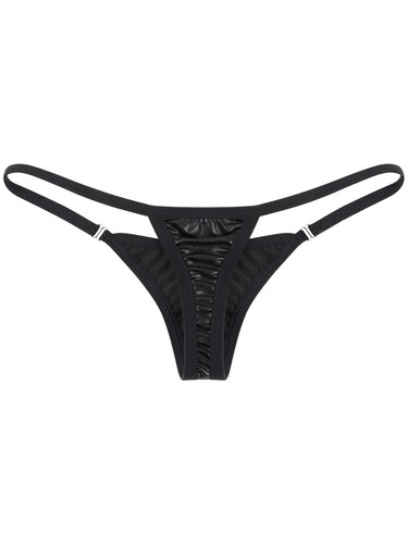 Women Wet Look Leather Strap Suspender Garter Belt G-String Holder Fastener - Picture 42 of 50