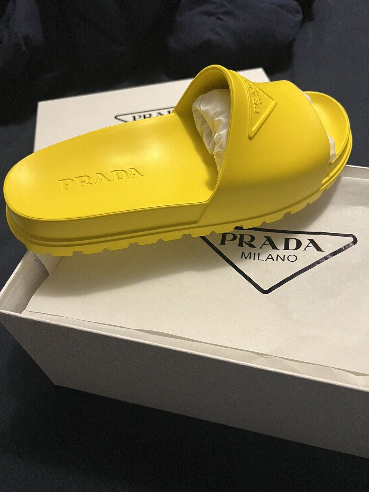PRADA Yellow Rubber Men Slides Size 10 | eBay