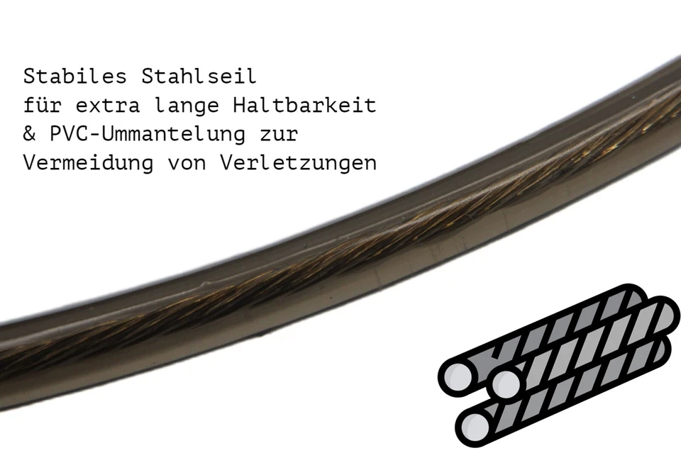 Profi Springseil Stahl Skipping Rope 3m Hüpfseil Fitness Sprungseil Seilspringen - Bild 3 von 4