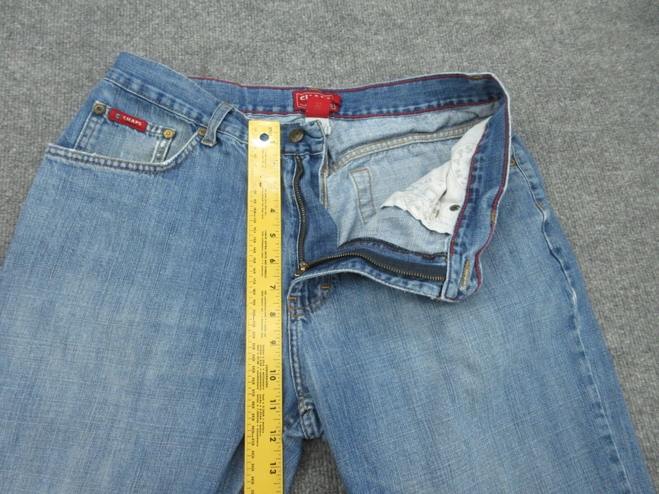 Ralph Lauren Chaps Jeans Mens 34x30 Blue Straight Denim Preppy (FITS 32x29) - Image 4 of 4