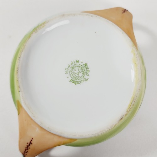 Vintage Nippon Hand Painted Creamer & Sugar Bowl w/ Lid Boat Trees - Picture 12 of 13
