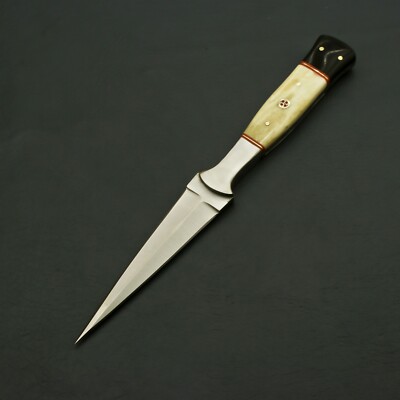 ANDMADE FORGED D2 STEEL HUNTING DAGGER BOOT KNIFE FULL TANG+SHEATH