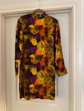 GANNI Floral-Print, Mock-Neck, Long-sleeve dress, Size 2, Worn Once!!!