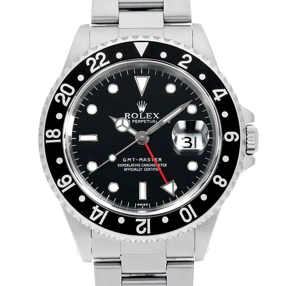 Rolex — ROLEX GMT Master Black Bezel 16700 black U Number second hand mens