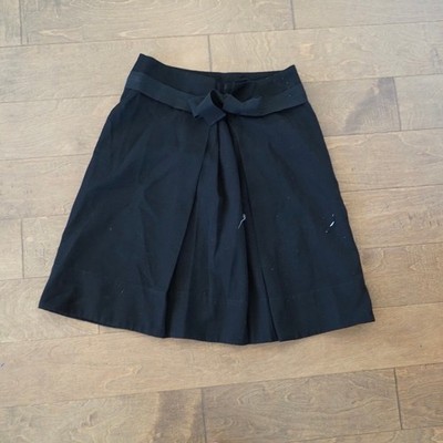 Aspesi Front Tie Pleated Mini Skirt Black Womens Size 40/S