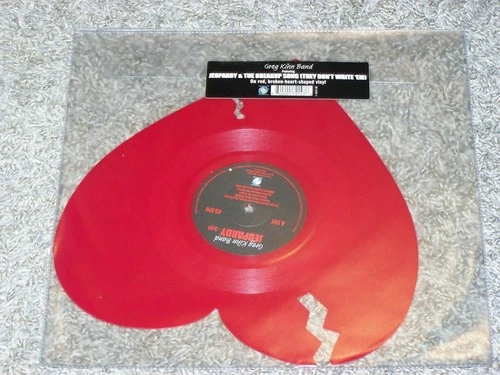 THE GREG KIHN BAND JEOPARDY AND THE BREAKUP SONG ON 7" HEART SHAPED VINYL