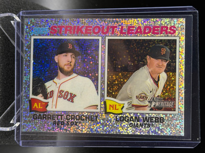 Crochet/Webb 2026 Topps Heritage Chrome Silver Sparkle #6 - Strikeout Leaders