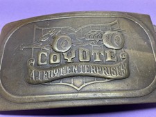 Vintage Brass Belt Buckle - Aj Foyt Enterprises - Coyote - Indy Car Racing