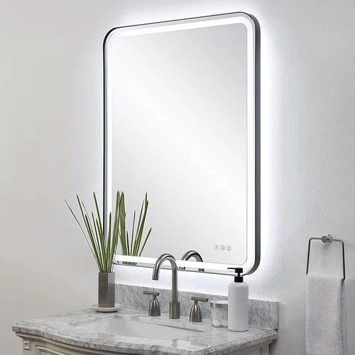 Uttermost 09946 Crofton 40 X 30 inch Satin Black LED Lighted Mirror - Picture 4 of 10