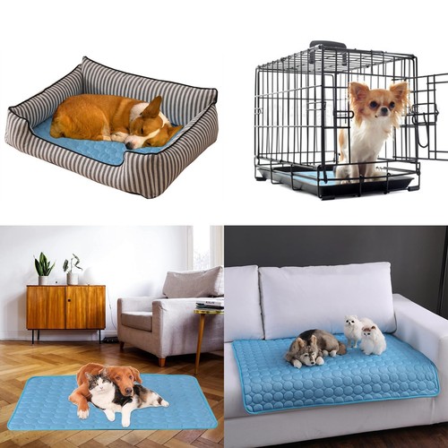 Pet Self Cooling Ice Silk Mat Cool Mat Dogs Cats Rest Pad Bed Mattress Heat Reli - Picture 7 of 11