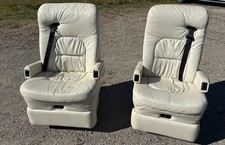 Flexsteel Rv Power Captains Chairs Seats Pair Cream Motorhome Coach Used