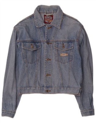RAGAZZA Womens Crop Denim Jacket UK 12 Medium Blue Cotton CE03