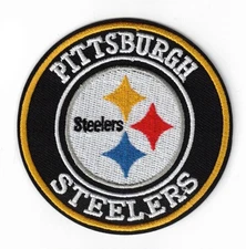 Pittsburgh Steelers Circle Team Logo NFL Embroidered 3in Iron / Sew-On Patch