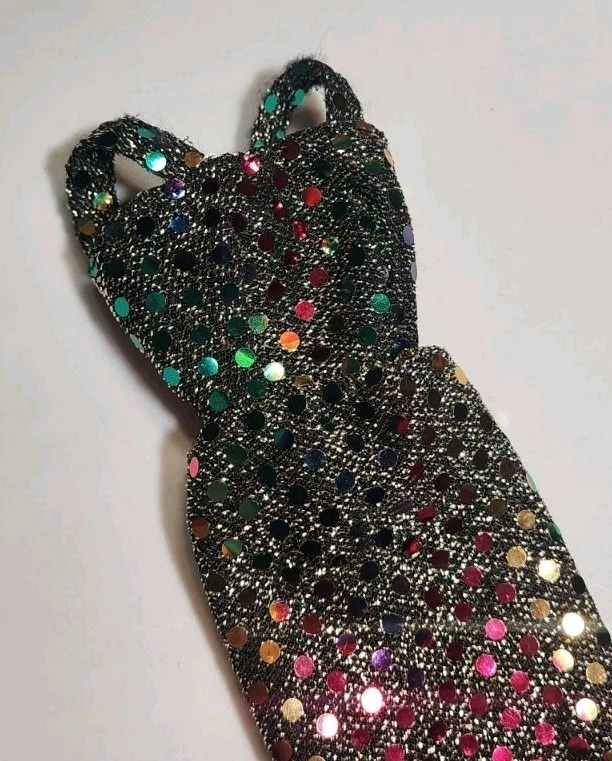 VESTIDO BARBIE NEGRO ARCO IRIS LUNARES LARGO FORMAL AÑOS 90 MODA LINDA MUÑECA ROPA Foto 2 de 3