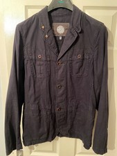 Pretty Green Edbrook Medium Navy Linen Single Breast Jacket