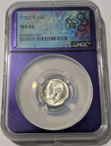 1952-S San Francisco Roosevelt Silver Dime NGC MS66 