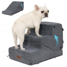 3-Step Dog Stair and Ramp for Small Dogs and Cats, Pet Steps for Sofa and Cou...