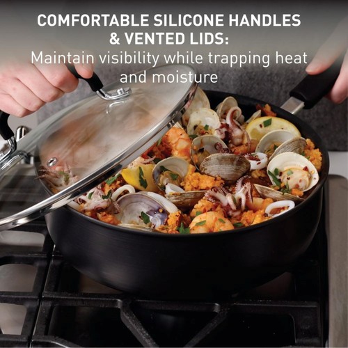 T-fal Ultimate Hard Anodized Nonstick Fry Pan With Lid 12 Inch Oven Broiler S... - Picture 5 of 7