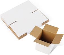 Shipping Boxes,3.5X3.5X3.5 Inches 6 PCS Small Shipping Boxes,White Corrugated Ca