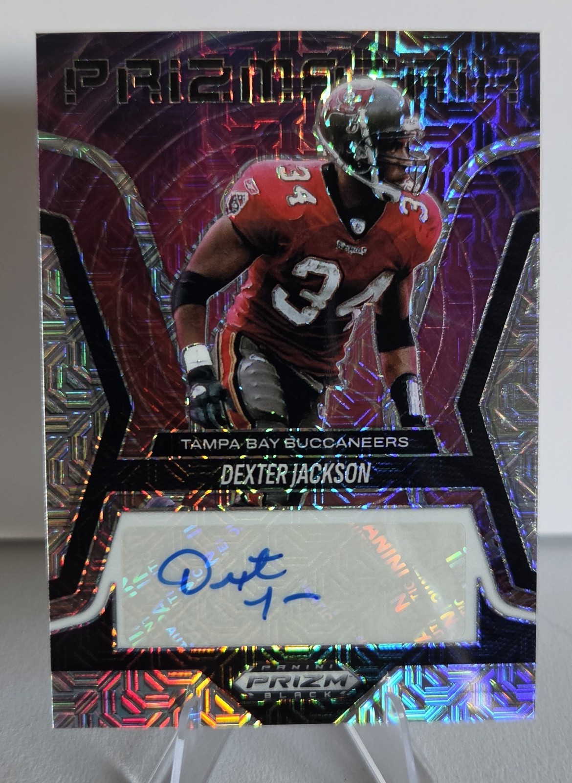 2025 Panini Prizm Black Prizmatrix Signatures Dexter Jackson #PS-DJN Mojo /25