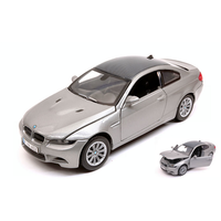 Bmw M3 Coupe' 2007 Silver 1:24 Motormax Auto Stradali -D- Neues Modell