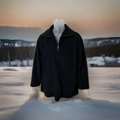 Bogner 1/4 Zip Plush Pile Black Pullover,  Men's L 