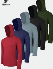 5 Pack Men  s Sun Protect Hoodie UV Long Sleeve UPF50  Lightweight Quick Dry XL