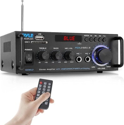 Pyle Bluetooth Audio Verstärker 200W RCA USB SD Mikrofoneingang