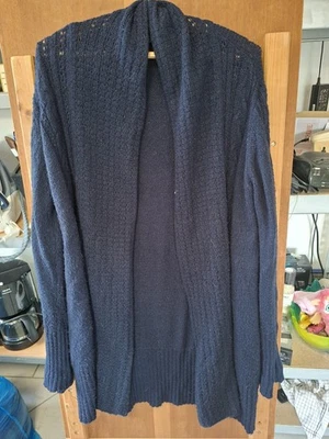 Yessica Cardigan, Strickjacke für Damen, Gr XL blau, hoher Kragen, Auflösung  - Bild 1 von 4