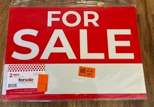 2-Pack 17 X 12" FOR SALE Sign Plastic Coated With 16  Stakes - Packs of 2