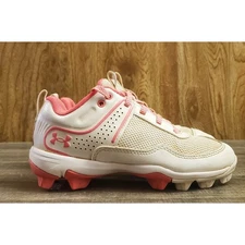 Under Armour Glyde Softball Cleats Youth Size 1.5Y White Pink