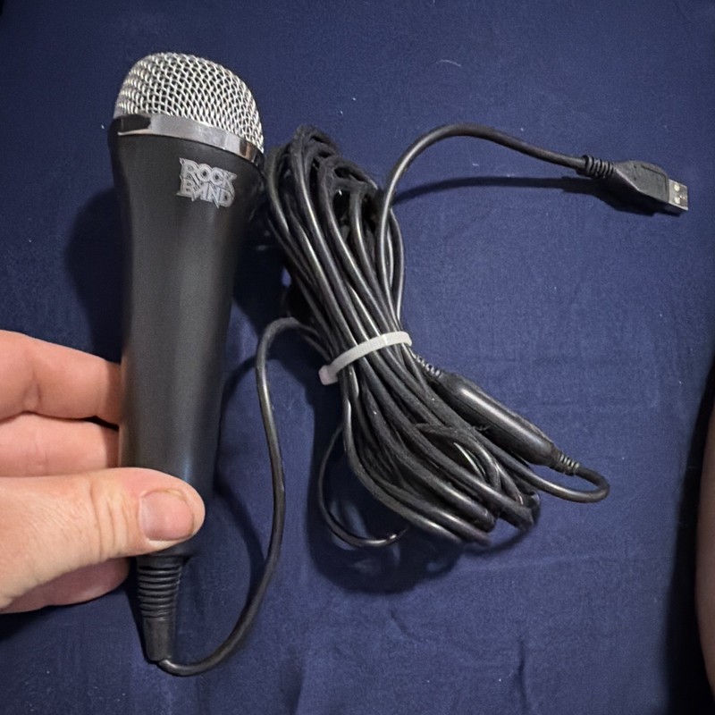 Rock Band USB Wired Handheld/Stand-Held Microphone, Black - Karaoke
