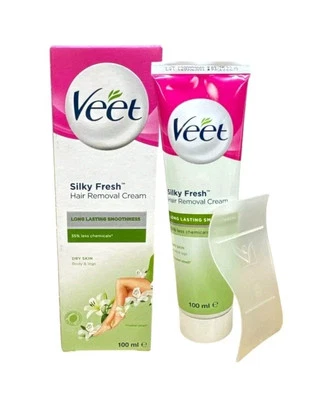 Veet Silky Fresh Haarentfernungscreme für trockene Haut Körper & Beine 100ml