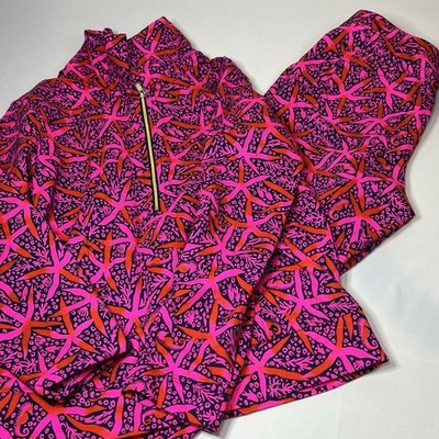 Girls LILLY PULITZER Size Large 8/10 Eleni Pullover Pant Set Pink STAR SEARCHING