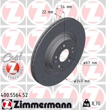 2x ZIMMERMANN Bremsscheibe SPORT Z 400.5564.52 für MERCEDES GLE V167 C167 GLS