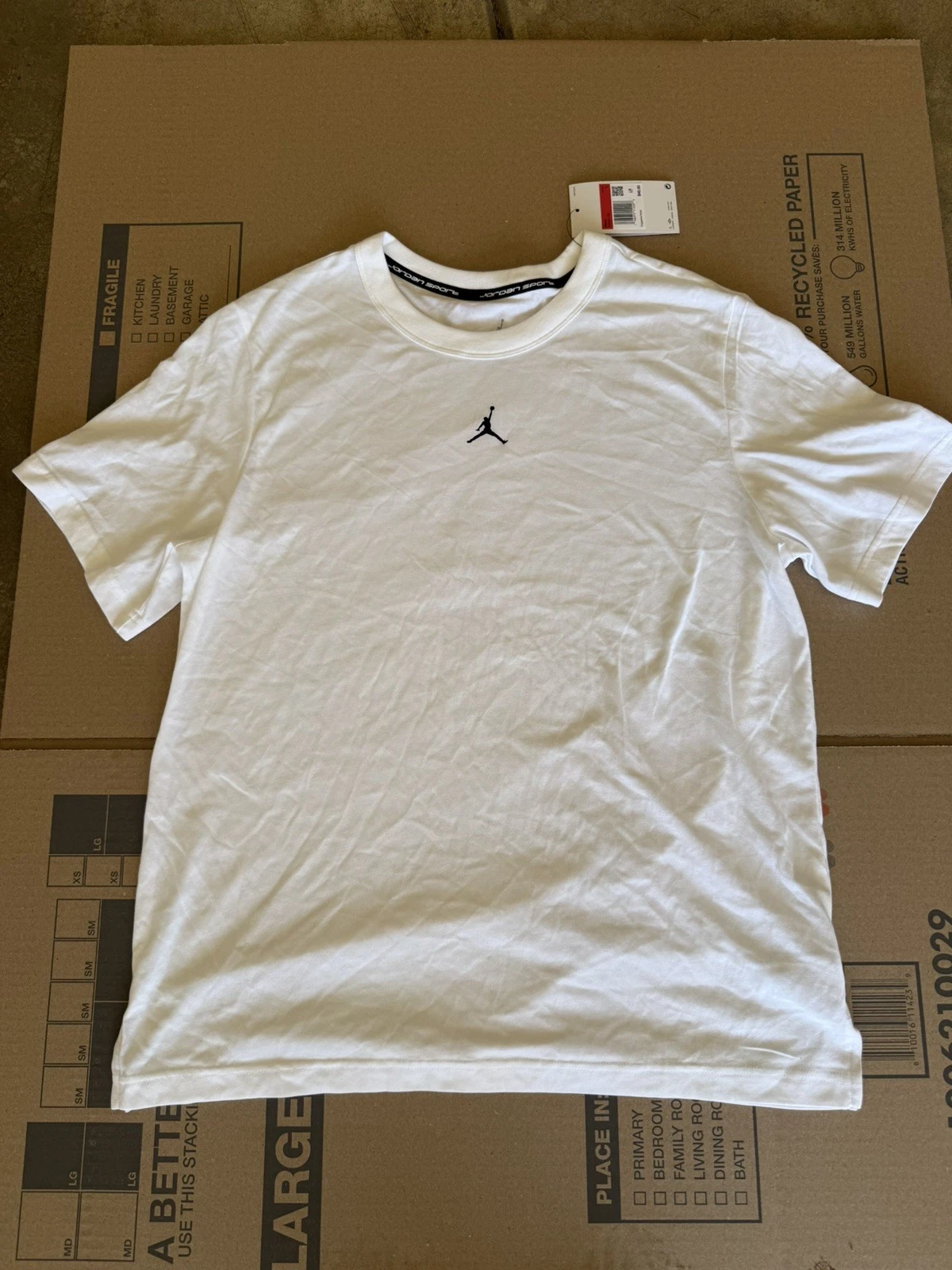 AIR JORDAN T Shirt Men's XXL White Short Sleeve "Jumpman" FN5829-100 Sport