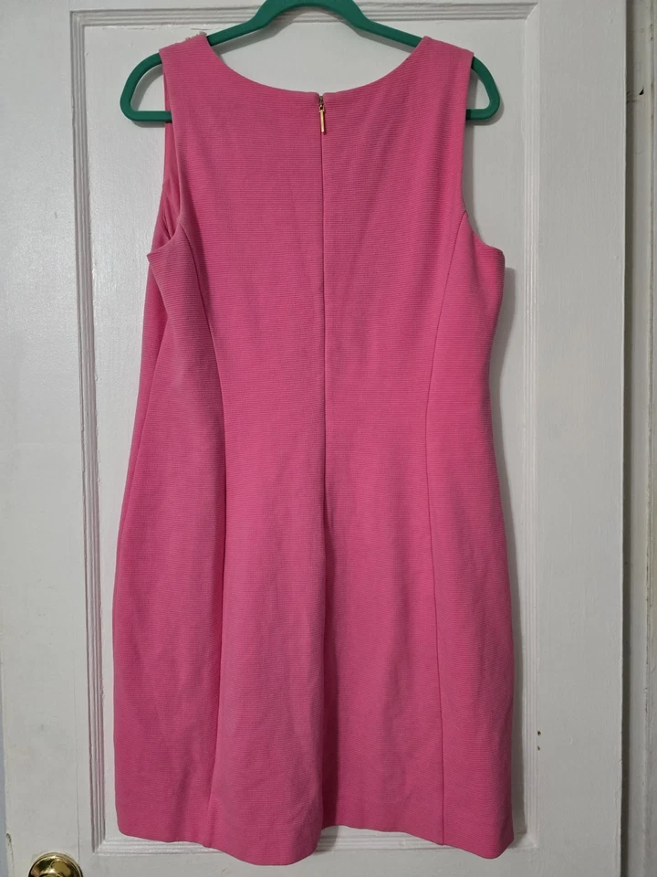 Lilly Pulitzer Janice Shift Dress Size XL Pink/Gold Sleeveless Preppy Party - Image 2 of 4