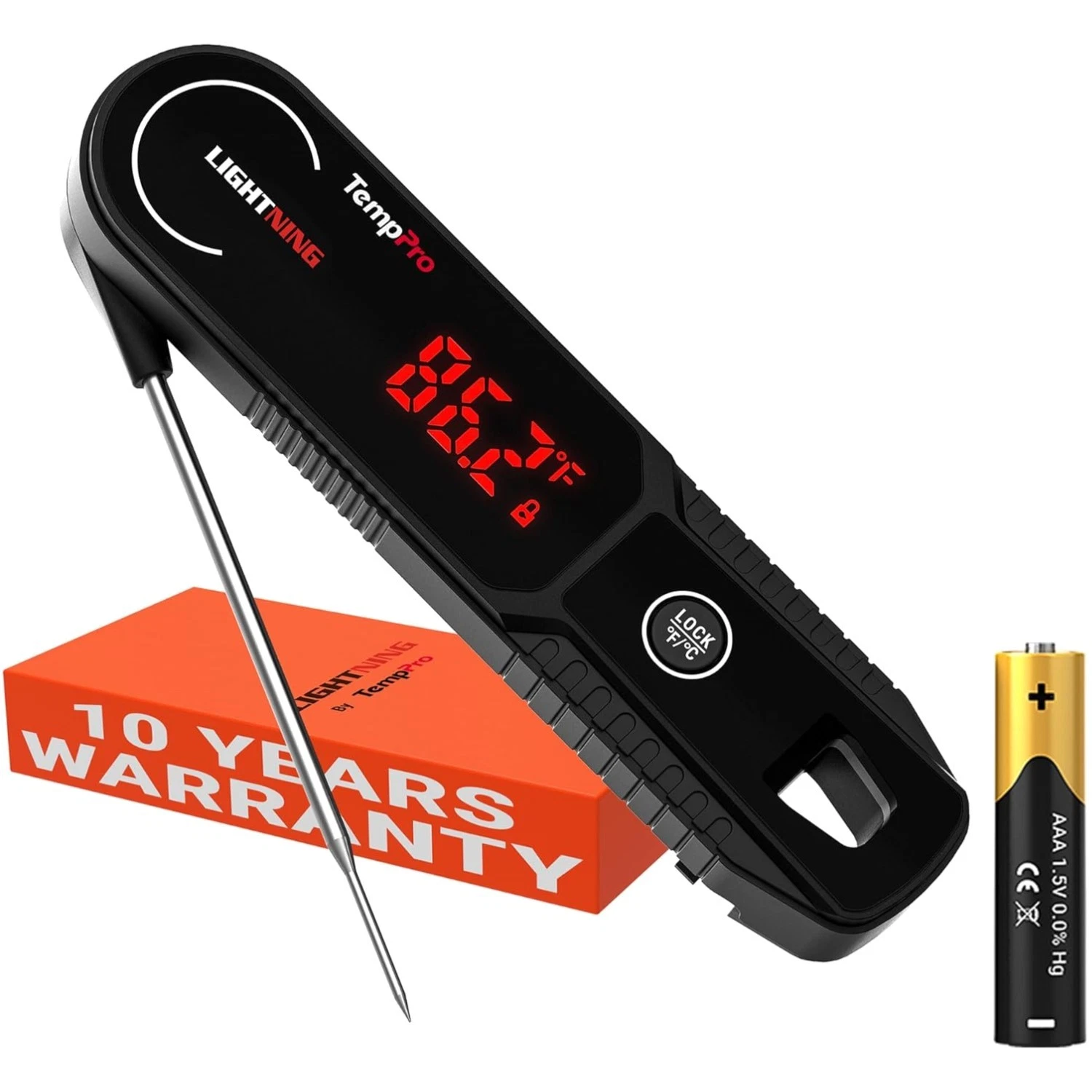 Fast 1-Second Digital Meat Thermometer with 180° Rotating Display and Accuracy
Opens in a new window